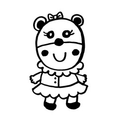 Cute Bear , cartoon Hand draw