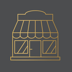 golden store icon- vector illustration