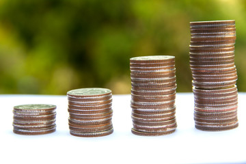 Stacks of coins, Save money with stack coin for growing your business