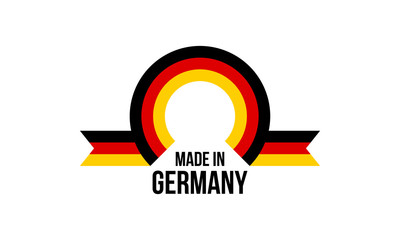 made in germany, rounded rectangles arc vector logo on white background