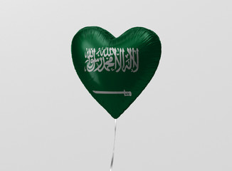 Saudi arabia flag in heart balloon