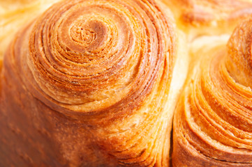 Crunchy round laminated pastry dough