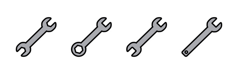 wrench icons set. Wrench vector icon. Spanner symbol