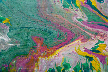 abstract painting in green colors