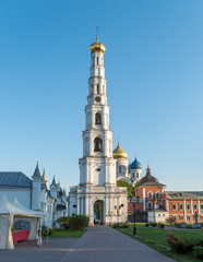 Fototapeta na wymiar DZERZHINSKY, MOSCOW REGION, RUSSIA - may 2018: Exterior of the Nikolo-Ugreshsky Monastery, courtyard view. Founded in 1380. Forerunner Church.