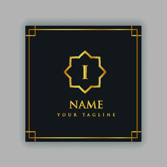 Luxury Logo Alphabetic I template  for Restaurant, Royalty, Boutique, Cafe, Hotel, Heraldic, Jewelry, Fashion etc
