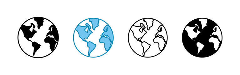 World map icons set. World icon vector