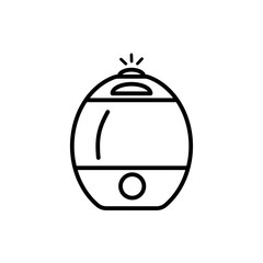 Humidifier air diffuser line icon isolated on white background. Purifier microclimate ultrasonic home flat vector illustration. Healthy humidity. Outline style.