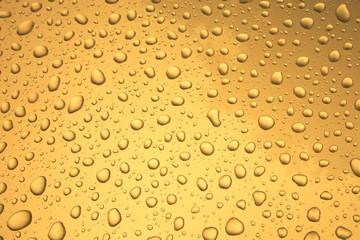 Water drops on a shiny surface