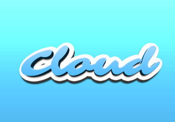 Comic Cloud Text Effect Mockup