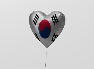 South Korea flag in heart balloon