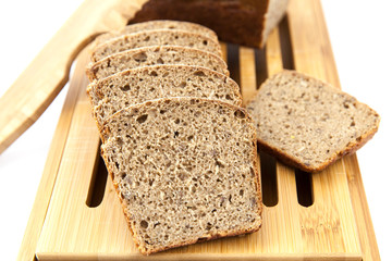 sliced bread on a wooden board