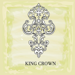 Damask pattern vector element. Classic luxury old-fashioned ornament grunge background. Royal victorian texture for wallpaper, textile, fabric, wrapping. Exquisite floral baroque patterns.