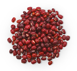 Small red beans isolated on white background.