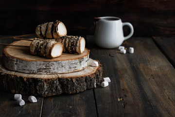 Chocolate Fried Marshmallows with Graham Cracker Sprinkles