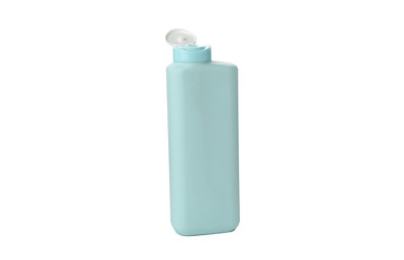 Blank plastic shampoo or lotion bottle isolated on white background