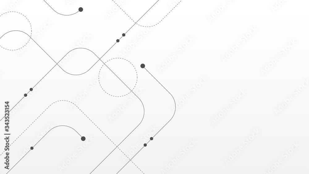 Poster Abstract geometric connect lines and dots.Simple technology graphic background.Illustration Vector design Network and Connection concept.