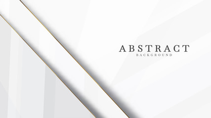 White  abstract background luxury with line gold 3d paper cut style. vector illustration about design modern concept.