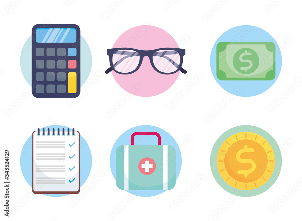 Canvas Prints health insurance service set icons