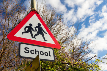 School Warning Road Traffic Sign - 343524398