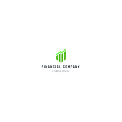 Finance company logo, modern attractive design, growth, vector diagram in green and black tones. For a financial company, financial consultants, management. Vector illustration