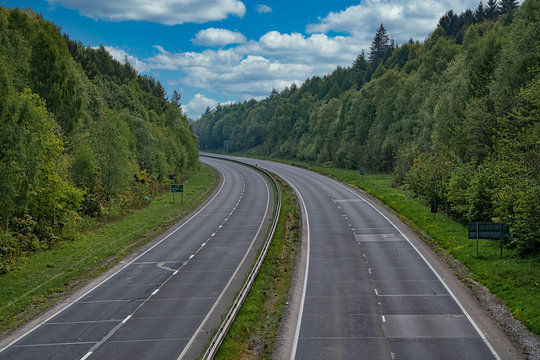 A deserted normally busy main road.