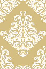 Vector damask seamless pattern background. Classical luxury old fashioned damask ornament, royal victorian seamless texture for wallpapers, textile, wrapping. Exquisite floral baroque template.