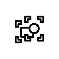 Ungroup Objects User Interface Outline Icon Logo Vector Illustration
