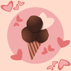 ice cream with heart