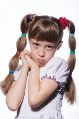 Little girl in bright dress