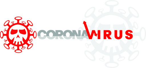 Covid and Corona Logos with Death Skull in Virus Image