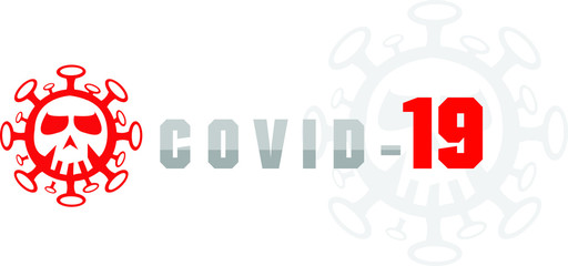 Covid and Corona Logos with Death Skull in Virus Image