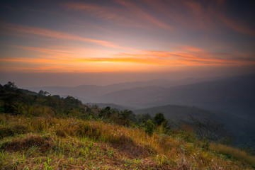Sunrise viewpoint in the morning
Phu Lom Lo, Loei, Thailand.