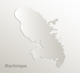 Martinique map, card paper 3D natural vector