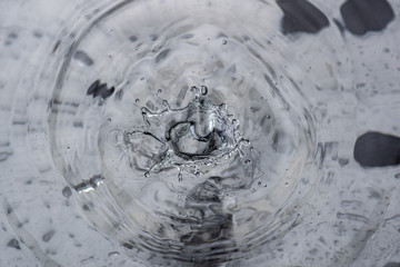 Fototapeta na wymiar splash from a drop of water on a black background close-up