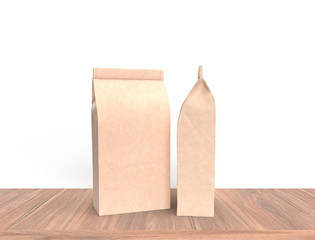 3d rendering paper pouch white background