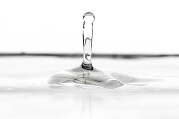 splash from a drop of water on a white background close-up
