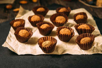 Gourmet chocolate truffles sweets candies dessert