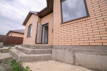 Brick new house in one floor