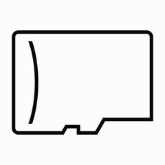 SD Card isolated minimal single flat linear icon for application and info-graphic. Commercial line vector icon for websites and mobile minimalistic flat design.