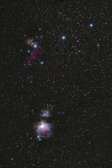 Orion nebula M42, Horse head nebula and Flame nebula taken from Romania