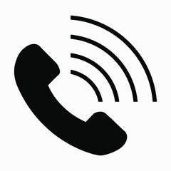 Vintage telephone receiver isolated minimal single flat linear icon for application and info-graphic. Commercial line vector icon for websites and mobile minimalistic flat design.