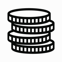 Money icon isolated minimal single flat linear icon for application and info-graphic. 