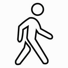 Walking pedestrian isolated minimal single flat linear icon for application and info-graphic. Commercial line vector icon for websites and mobile minimalistic flat design.
