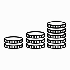 New coin coin icon isolated minimal single flat linear icon for application and info-graphic. Commercial line vector icon for websites and mobile minimalistic flat design.