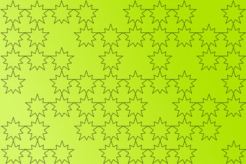 Abstract of the Double Star shaped pattern gradient green background Use for computer website Illustration