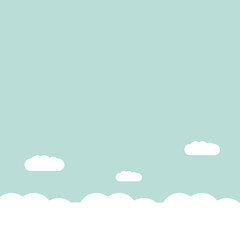 Sky blue with clouds background, vector illustration
