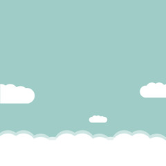 Sky blue with white clouds background, vector illustration