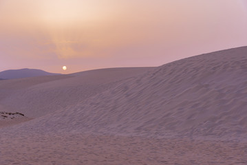 sunset in the desert