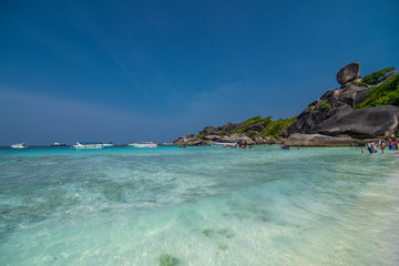 Fototapeta premium Tropical beach at view point of Similan Islands, Andaman Sea, Thailand